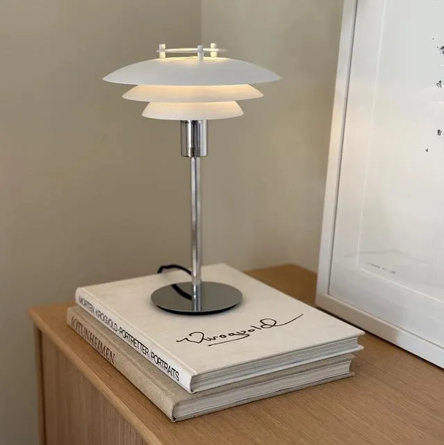 Joakim bordlampe 30cm hvit/krom