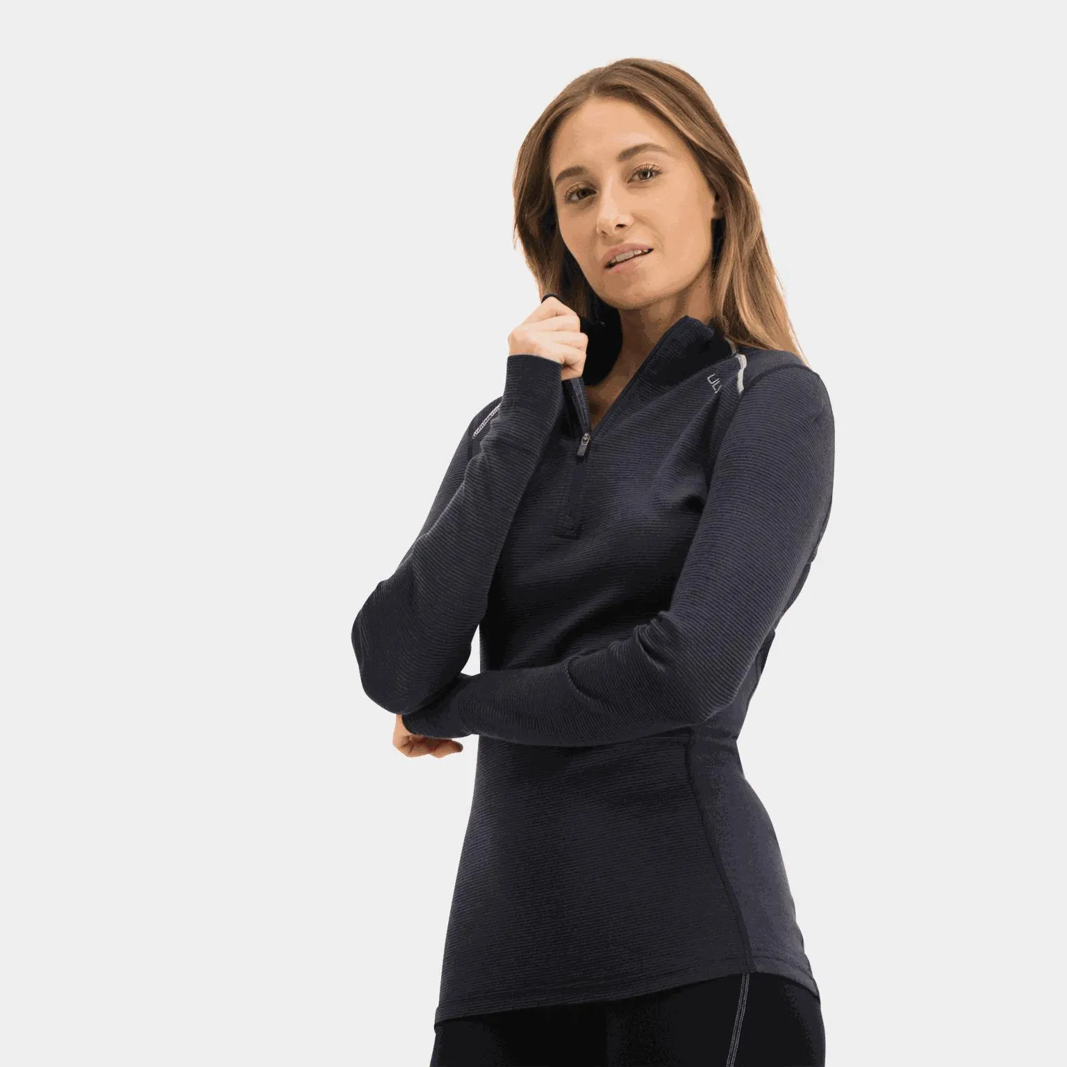 Rav 100% Turtle Neck Half Zip, ulltrøye dame - Svart