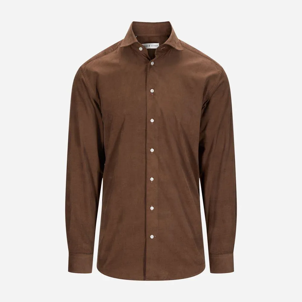 Corduroy Regular Shirt - Brown