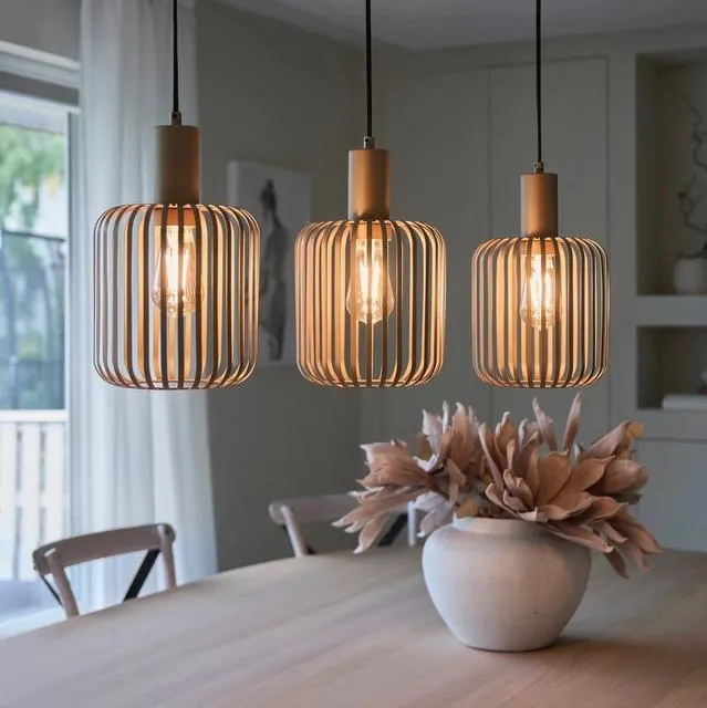 Maritza taklampe rekke 3lys 90cm champagne