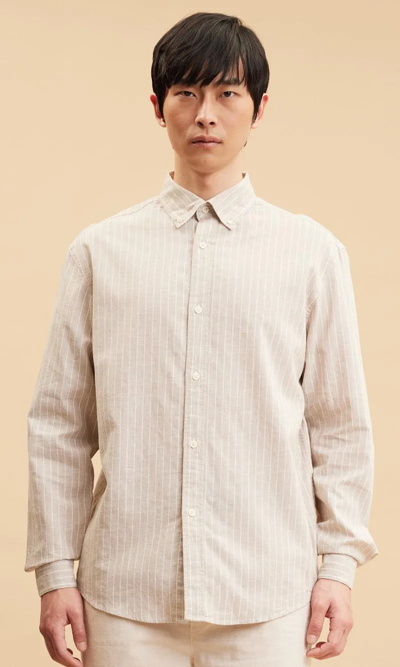 Relaxed skjorte i linblanding