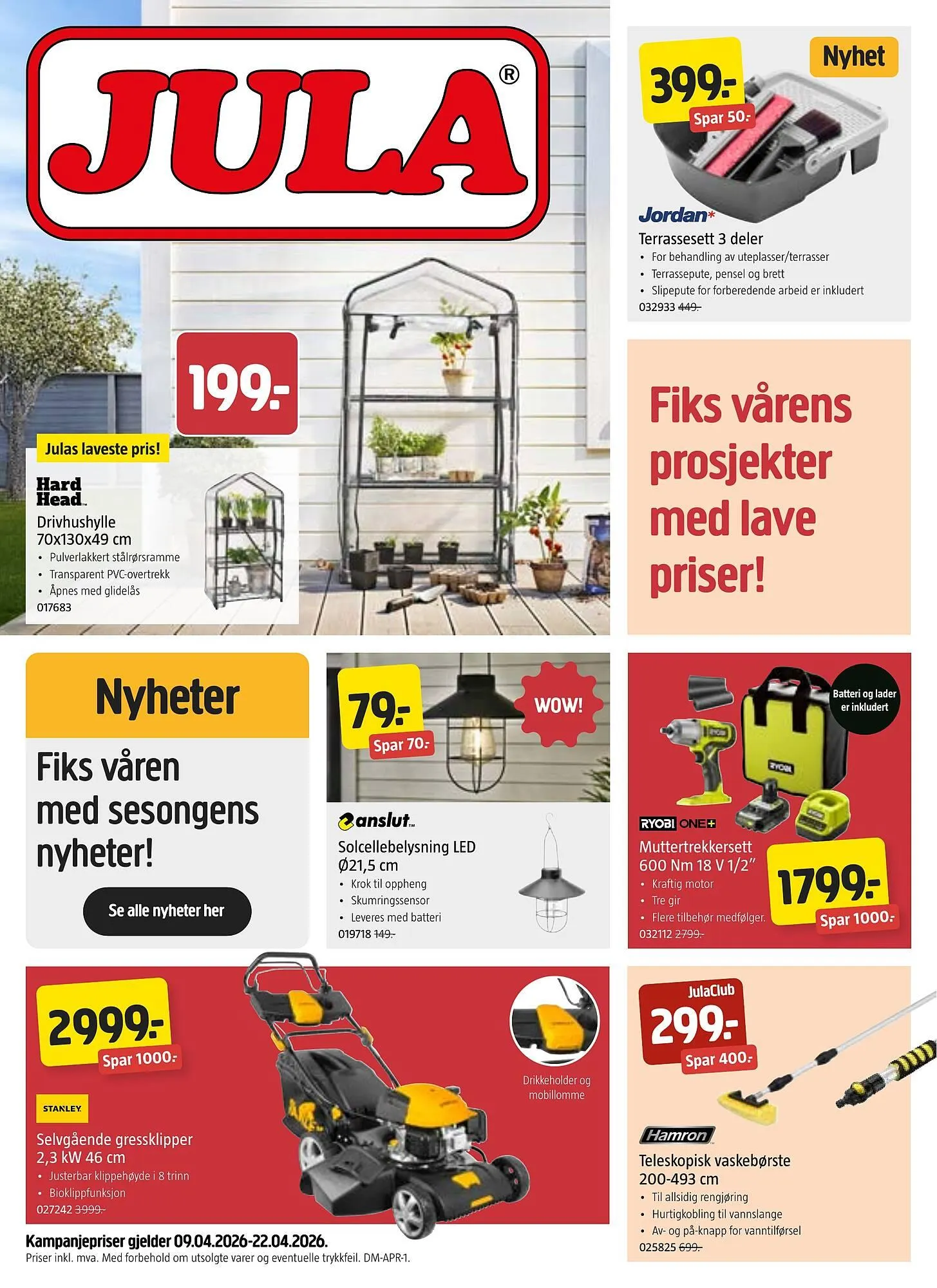 Jula kundeavis fra 9. april til 22. april 2026 - kundeavisside 1