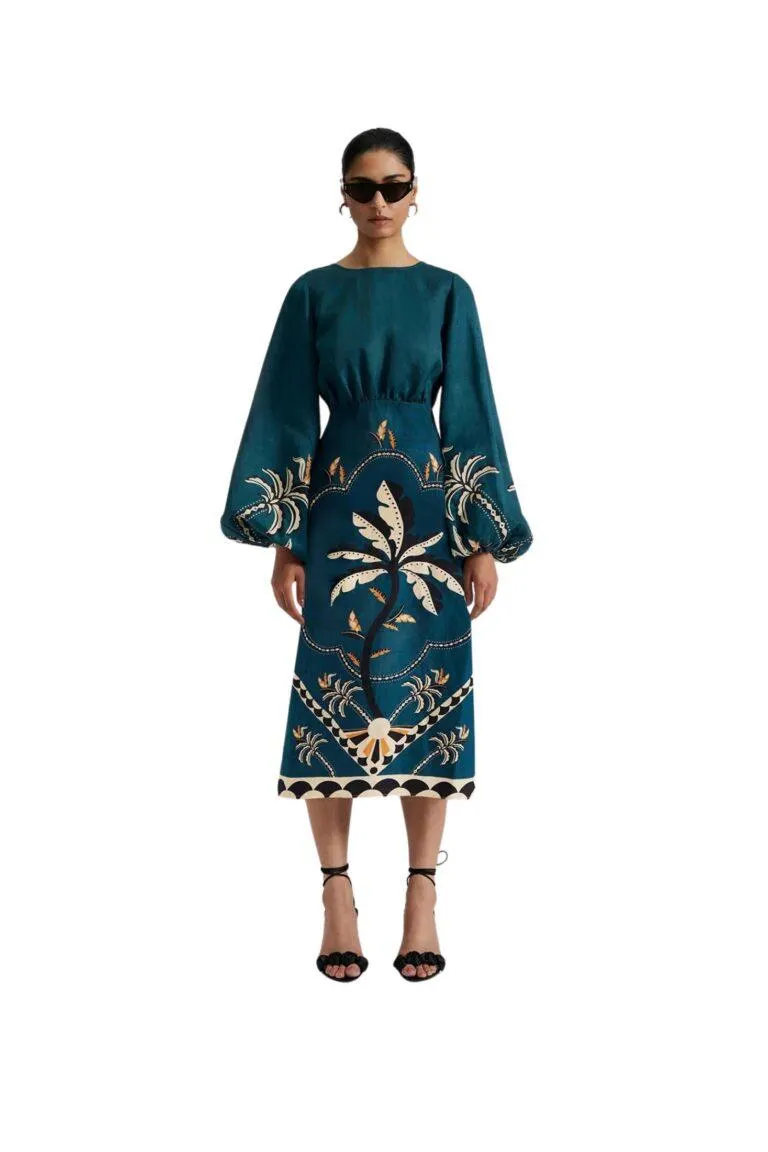 Zia Midi Dress – Flerfarget