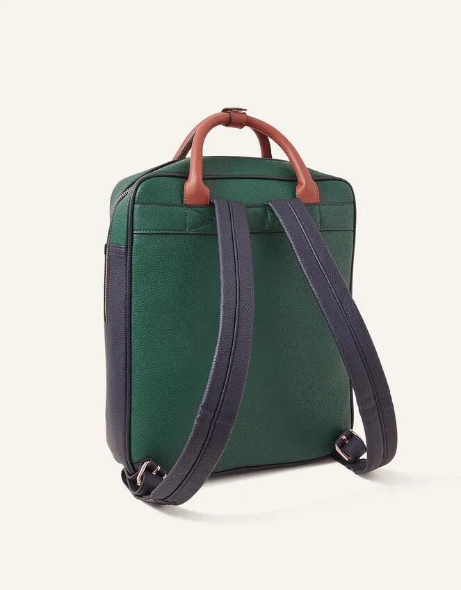 Pocket Top Handle Backpack Green