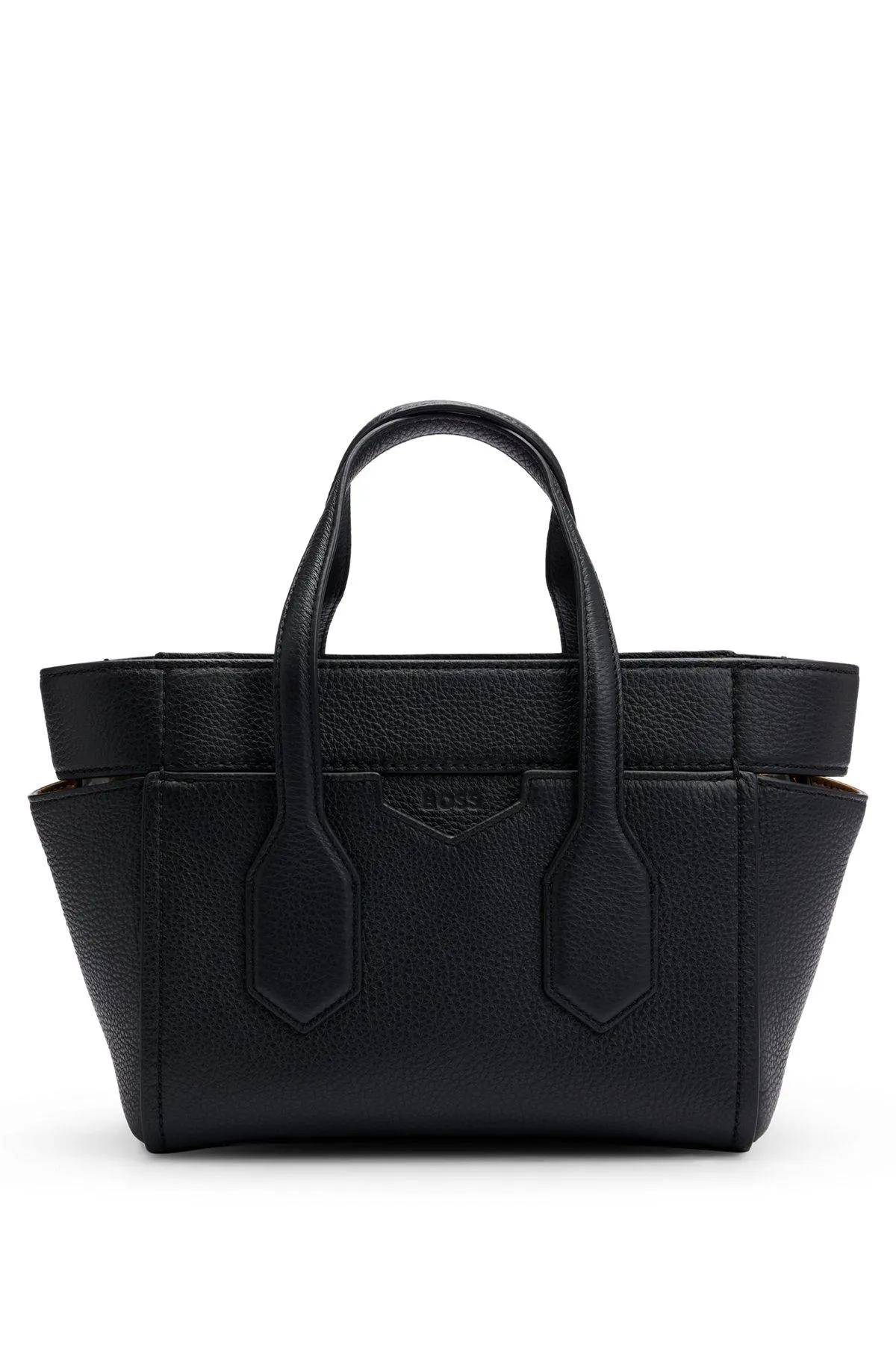 Grained-leather tote bag with debossed logo