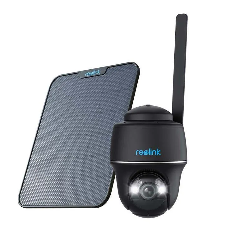Reolink GO PT Plus 4G overvåkingskamera, sort med 6W panel