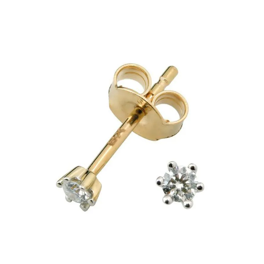 Aurora Diamantøredobber 585 Gult Gull 0,06 ct.