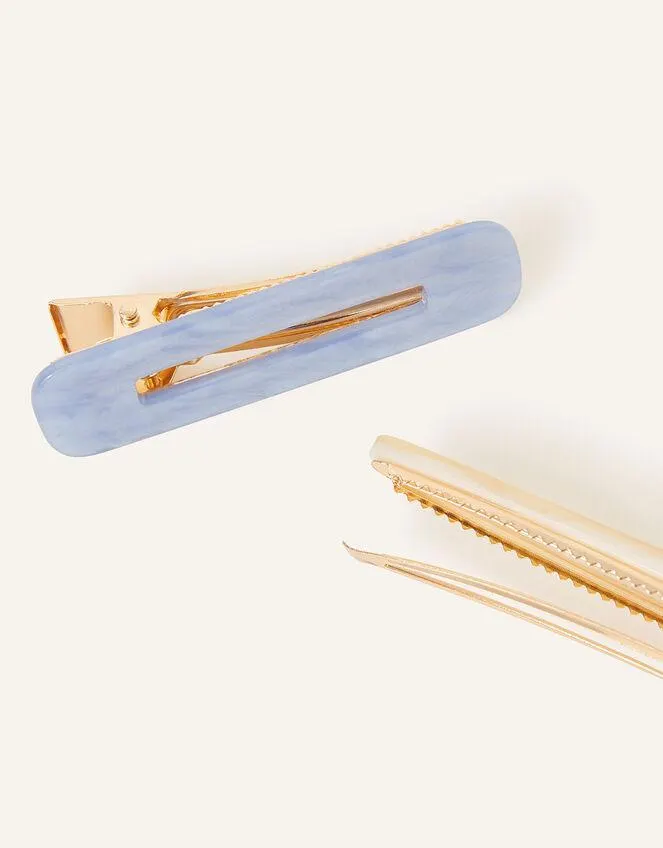 Marble Hair Clips Set of Two