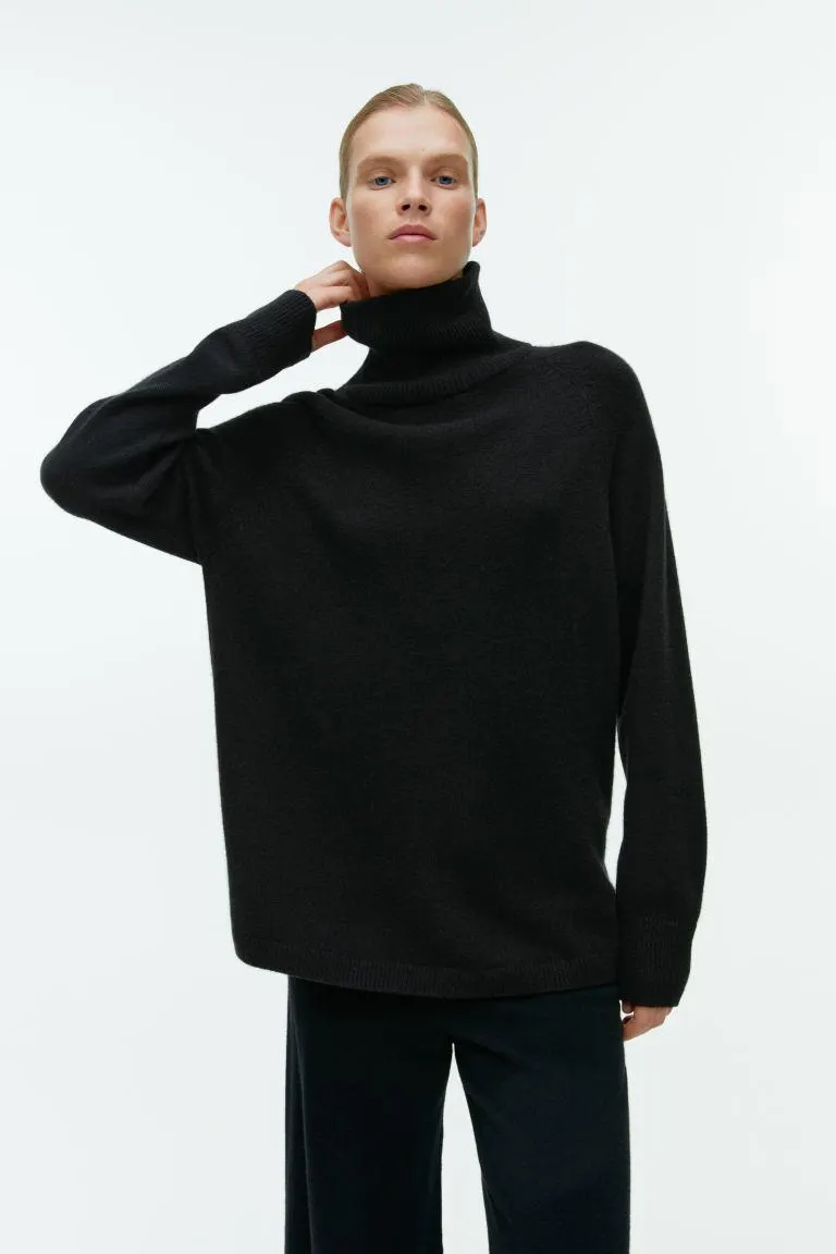 Cashmeregenser med rullehals