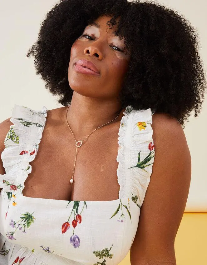 Crystal Pearl Ball Chain Y-Necklace