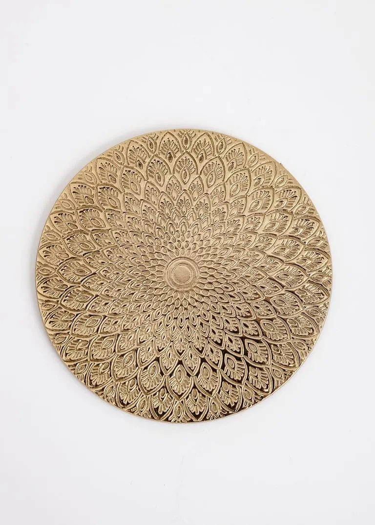 Brass coloured glass coaster