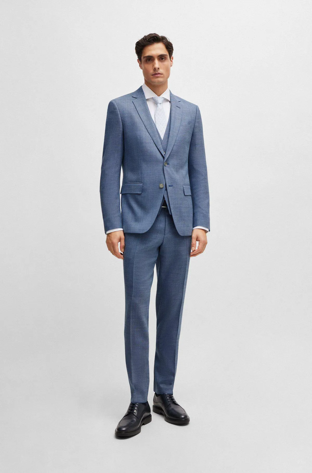 Slim-fit suit in a hopsack-weave wool blend