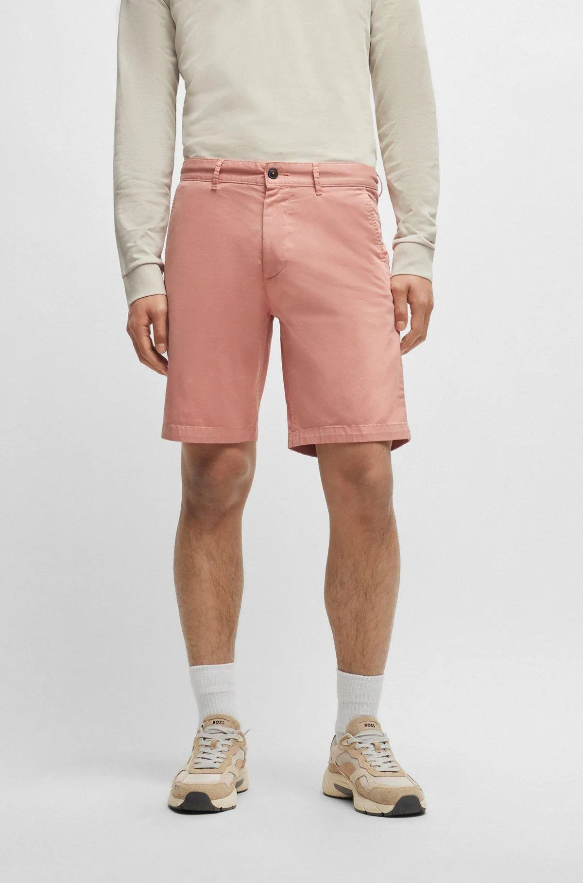 Slim-fit shorts in stretch-cotton twill