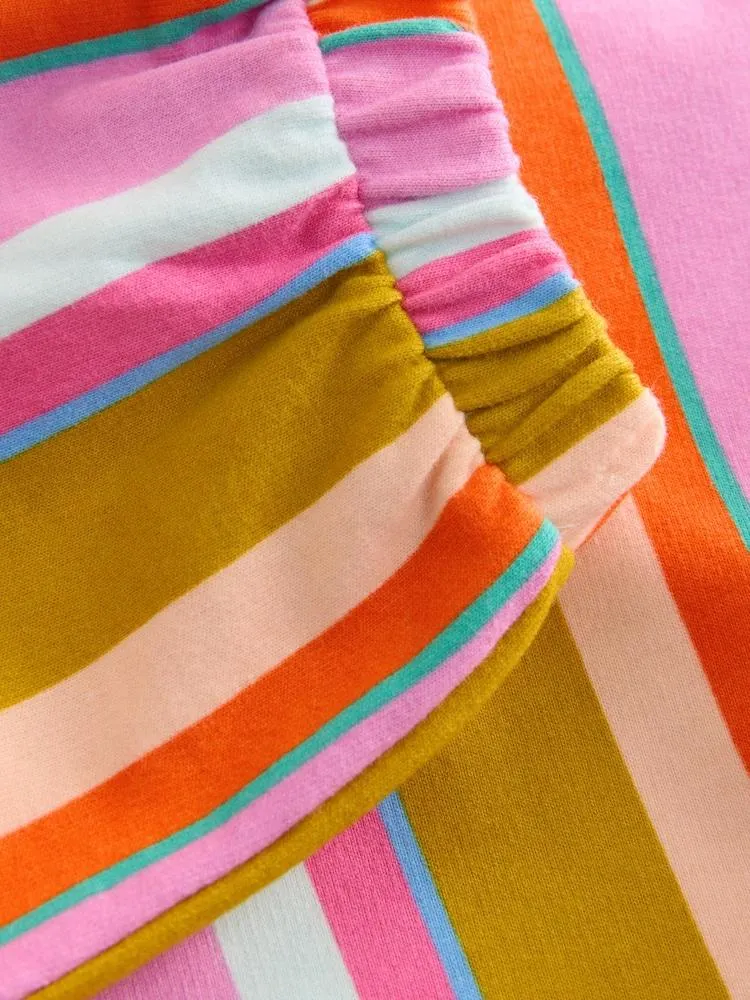 Cream Stripe Padded Characters Sweatshirt and Barrel Leg Joggers Set (3mths-7yrs)