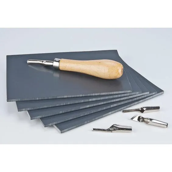 Plastplate Lino Soft til linoleumstrykk 10×15 cm, 3 mm tykk