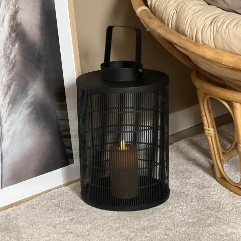 Spilelykt Sort 34,5 cm