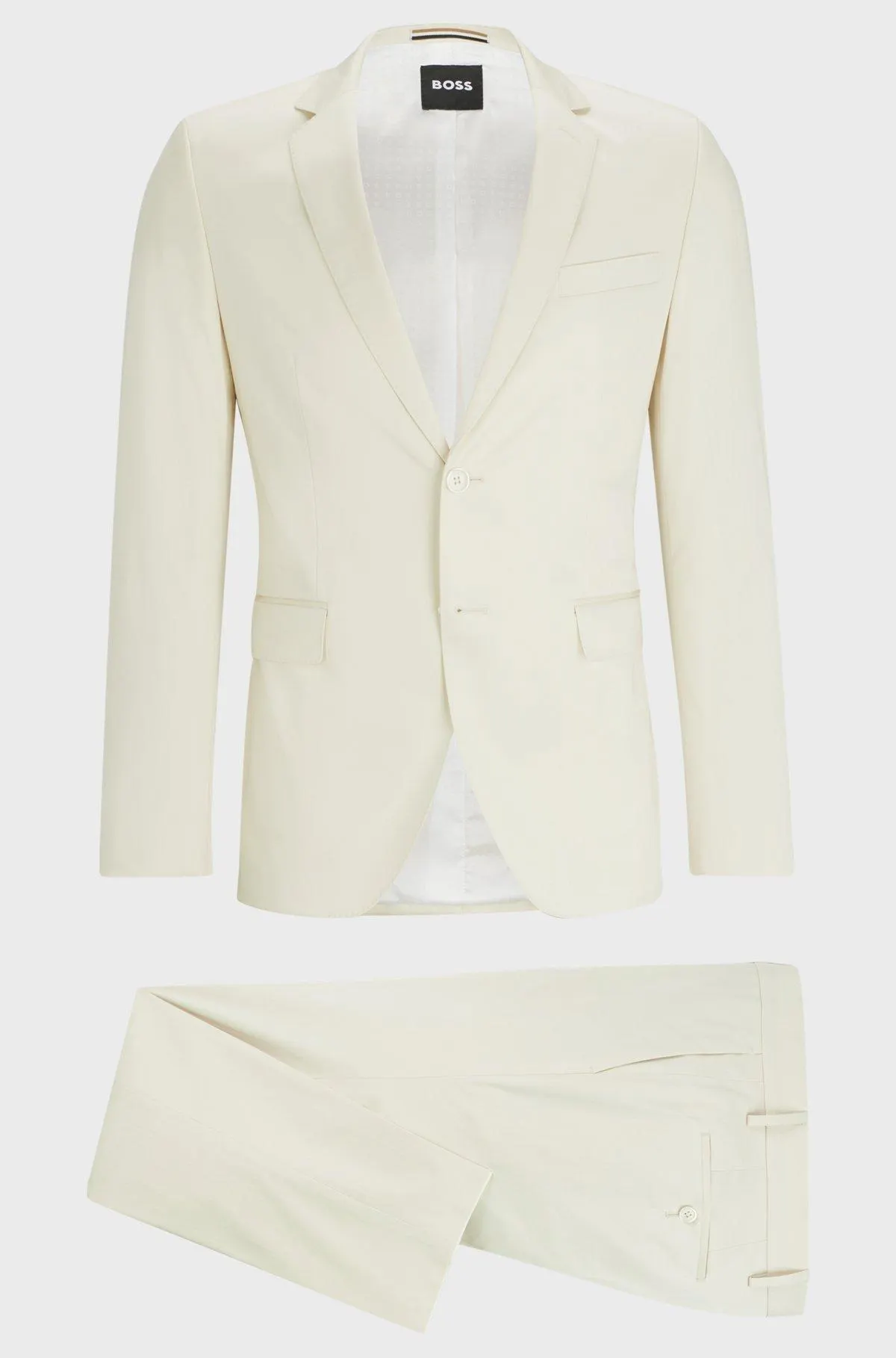 Extra-slim-fit suit in stretch cotton