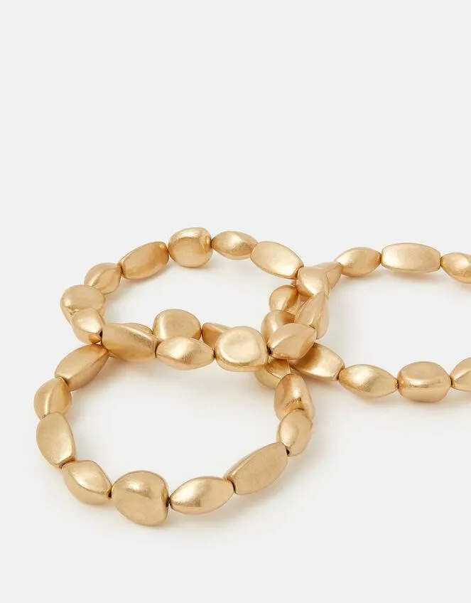 3-Pack Brushed Pebble Stretch Bracelets