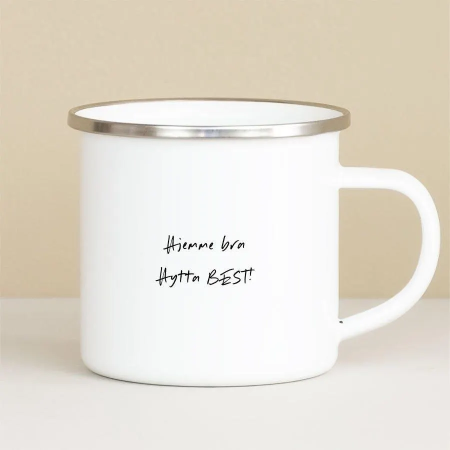 Emaljekopp med sølvkant - Hytta best