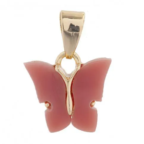 Butterfly pendant gold OldPink