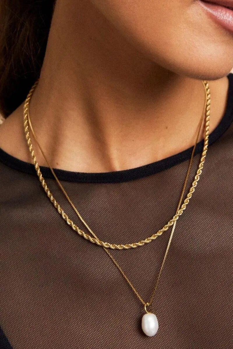 Rope Chain Necklace Gold