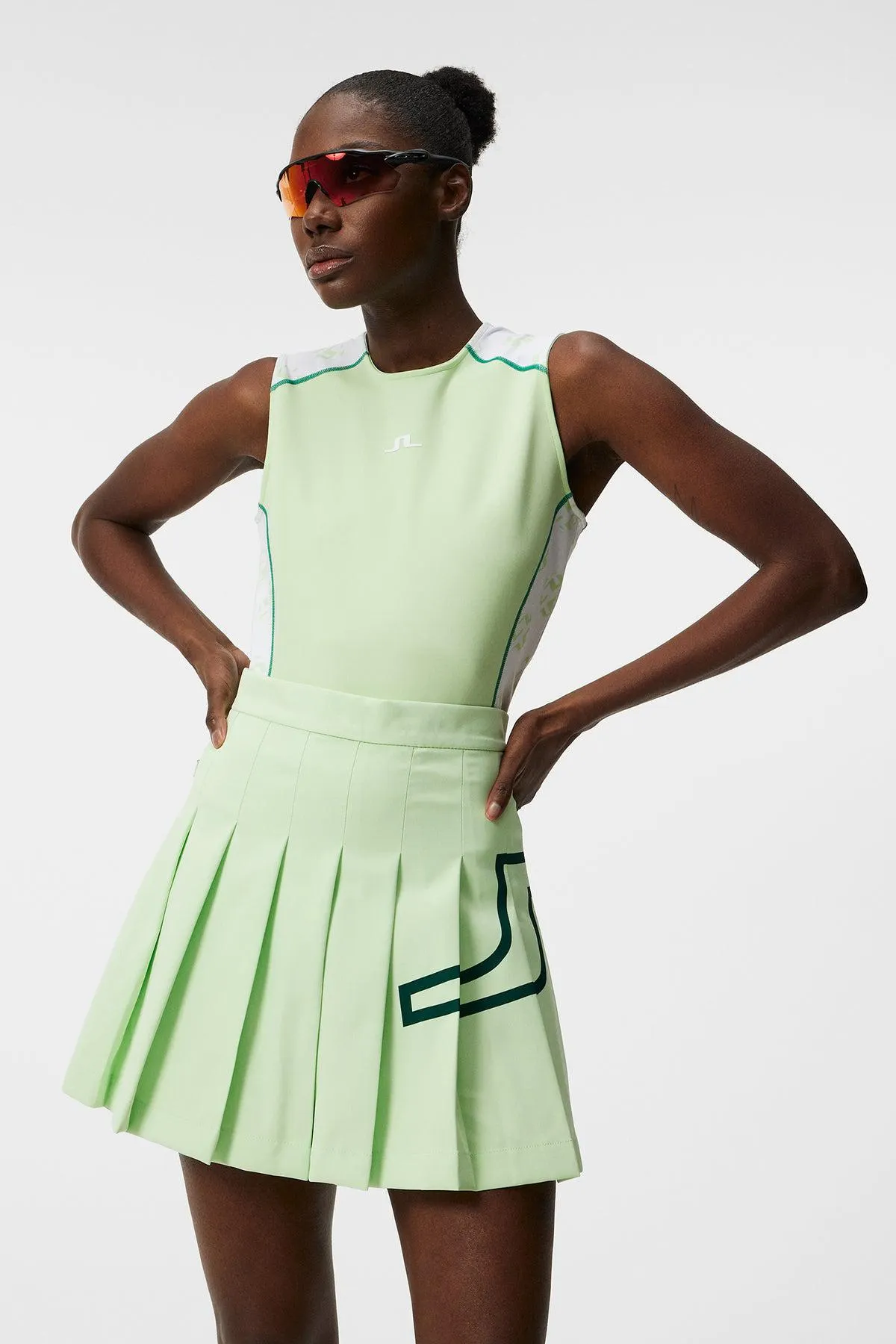 Mirit Sleeveless Top White Sphere Dot