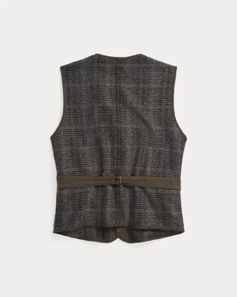 Plaid Double-Knit Jacquard Gilet