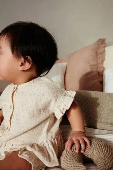 2 Piece Baby Short Sleeve Peplum Top & Shorts Set (0mths-3yrs)