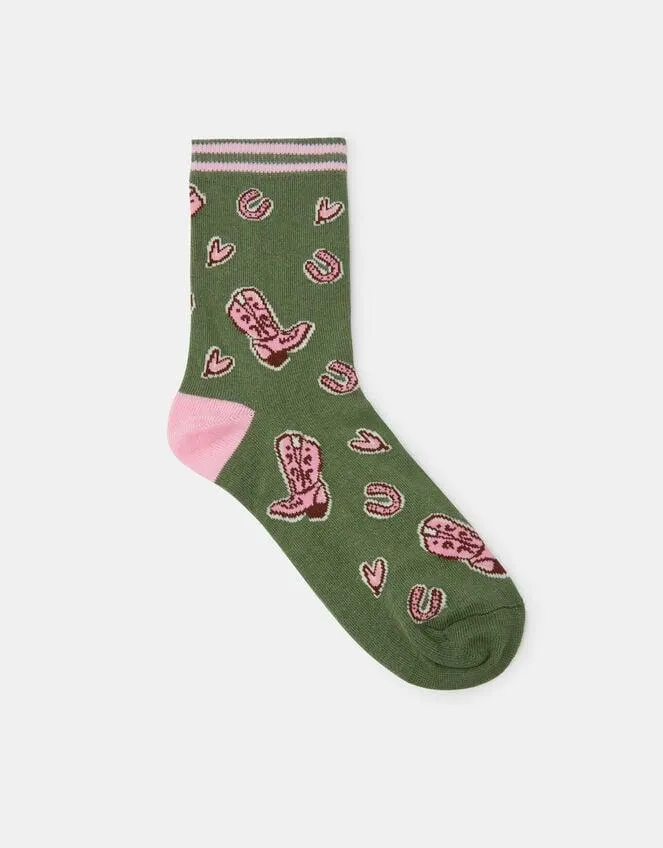 Cowboy Print Socks