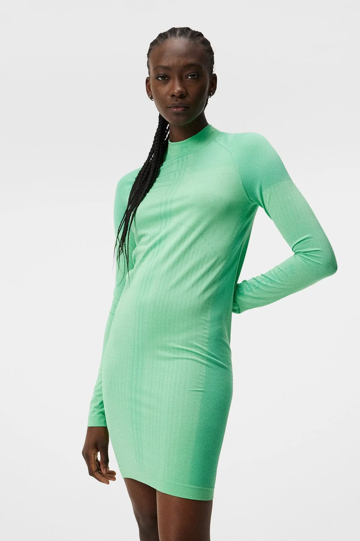 Amber Seamless Dress Jade Cream Melange