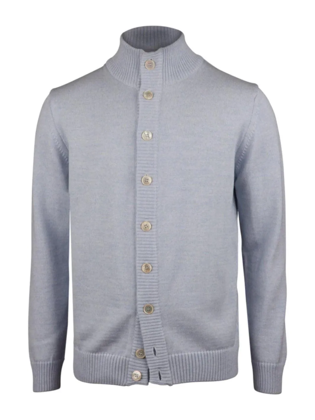 MERINO WOOL CARDIGAN Blå