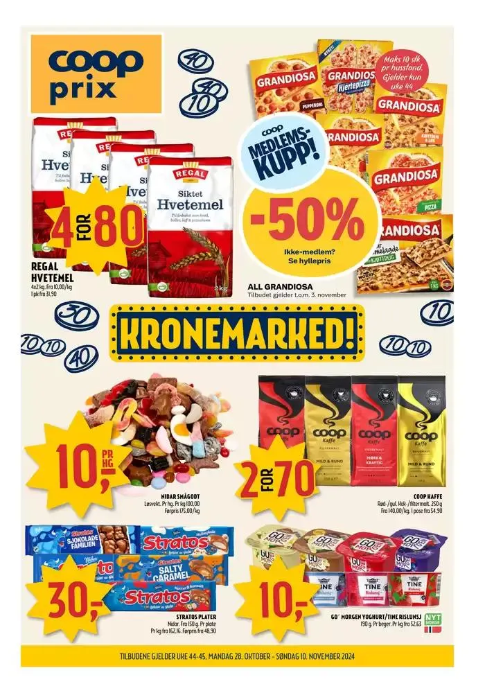 Topptilbud og rabatter fra 28. oktober til 3. november 2024 - kundeavisside 1