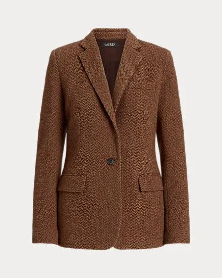 Wool-Blend Herringbone Blazer