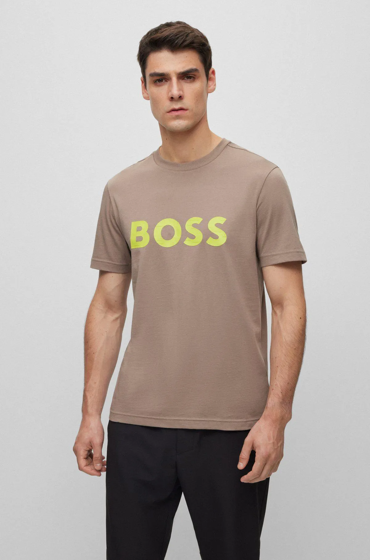 Contrast logo-print T-shirt in cotton jersey