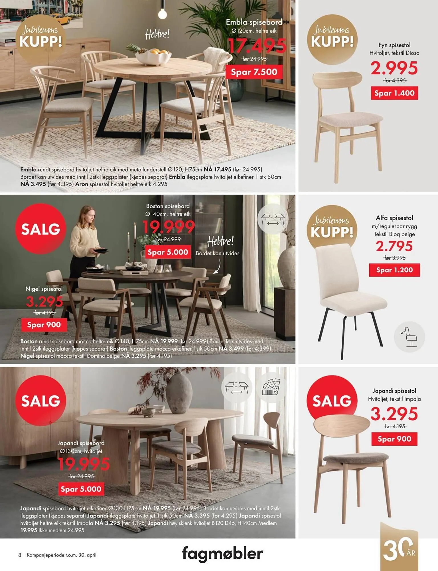 Fagmøbler kundeavis fra 1. april til 1. mai 2026 - kundeavisside 8