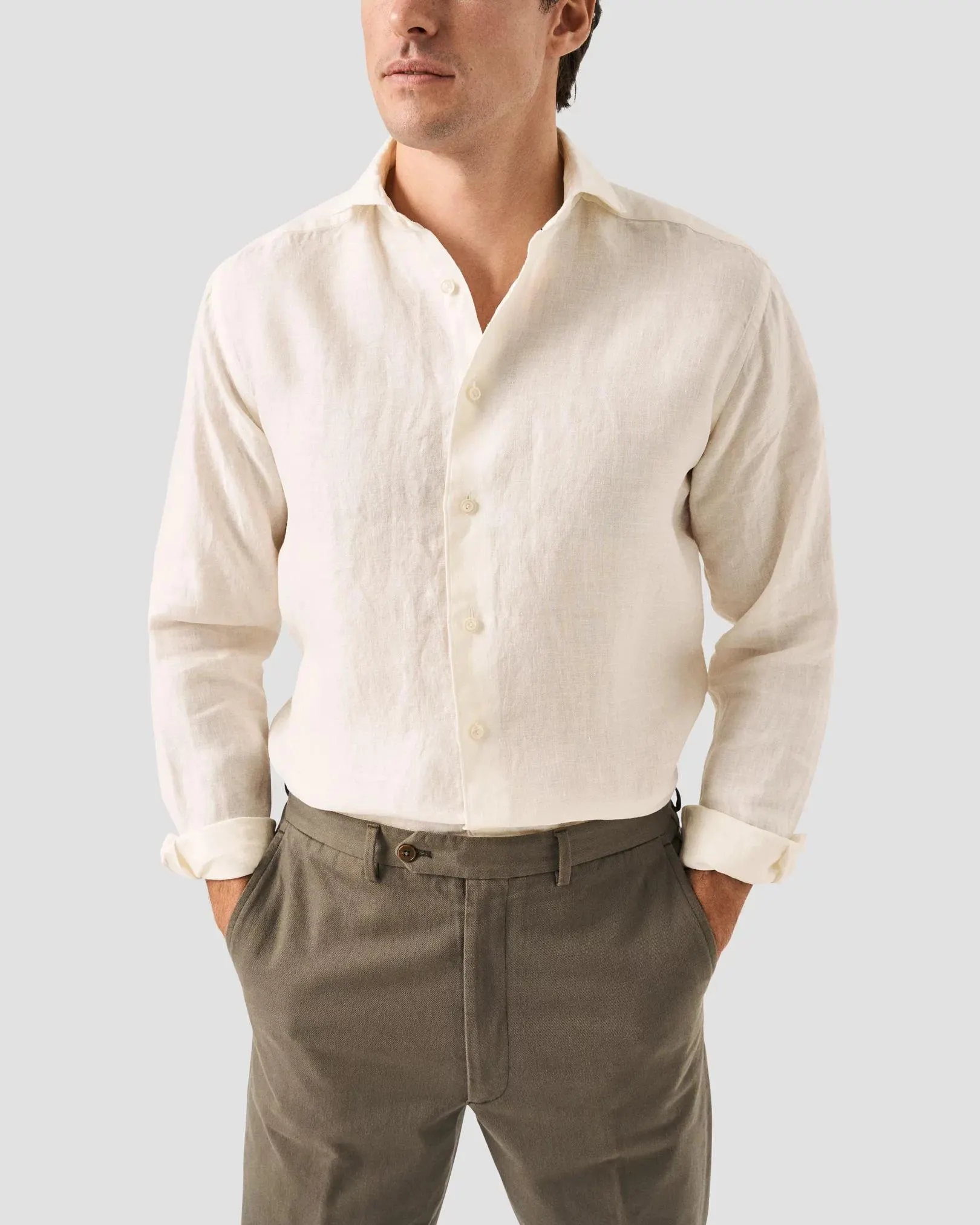 White Linen Twill Shirt