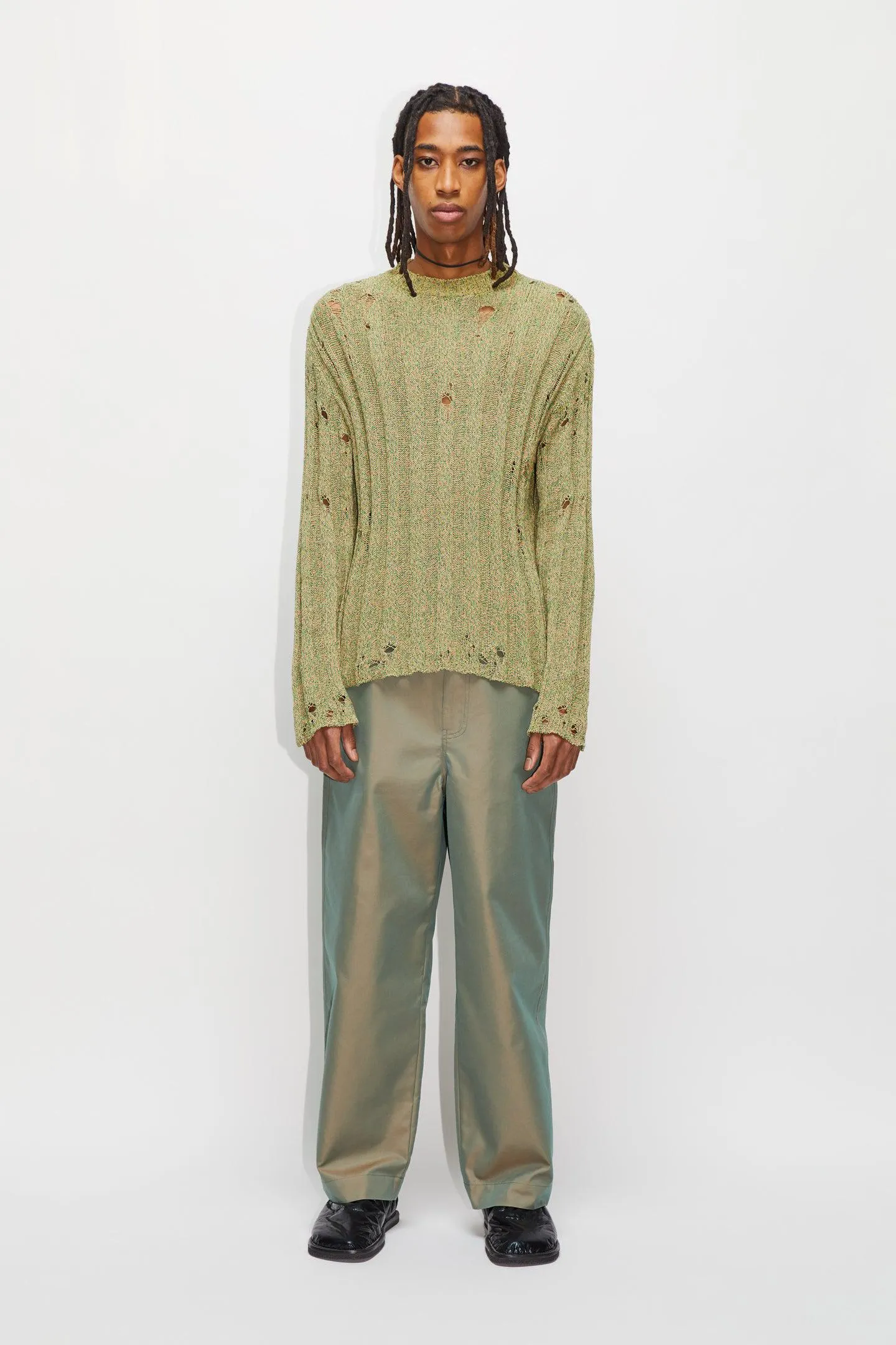 Barrel-leg Two-toned Trousers