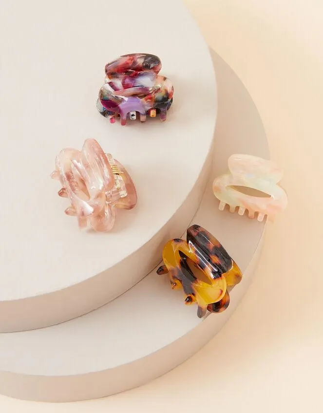 Mini Oval Resin Claw Clips 4 Pack