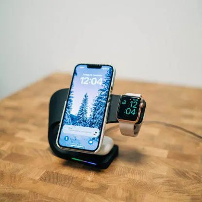 Audix 3-i-1 Trådløs ladestasjon, svart