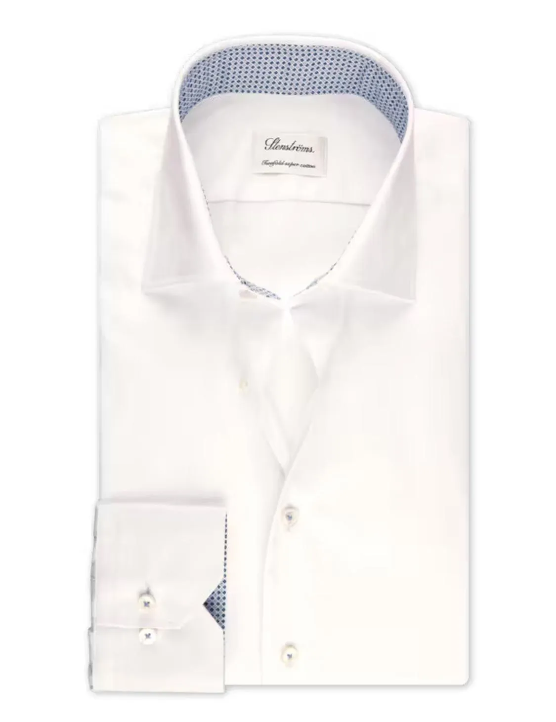 Slimline Contrast Twill Shirt White