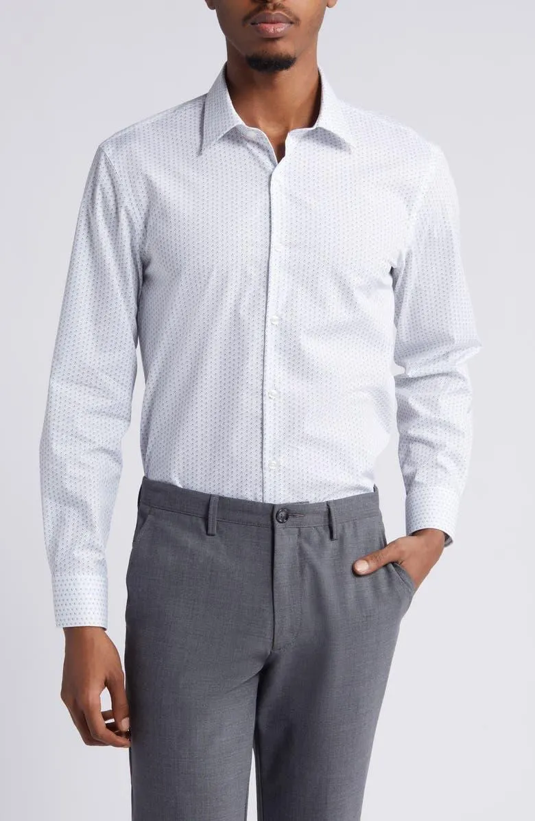Extra Trim Fit Diamond Pattern Dress Shirt
