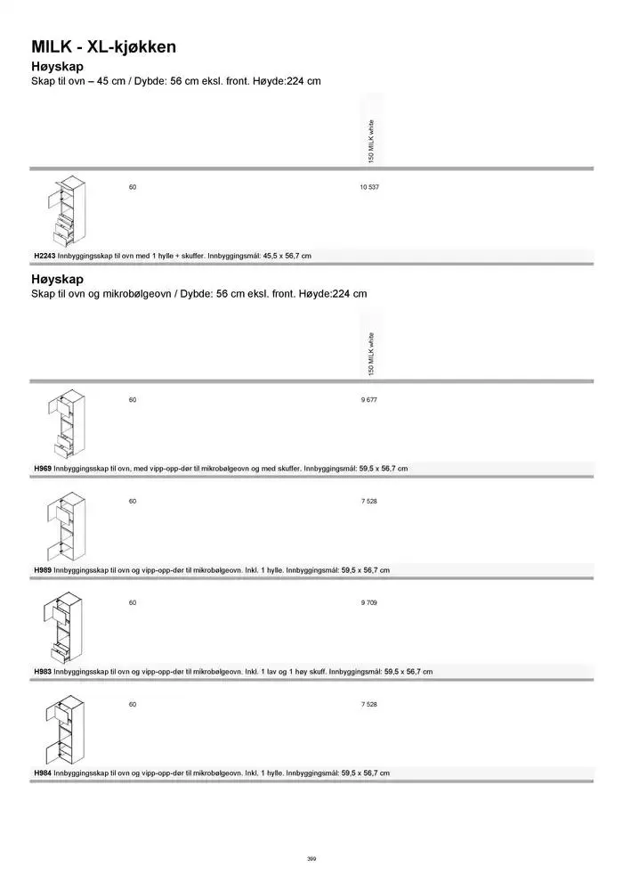 kvik kjøkken Prisliste. fra 1. januar til 31. desember 2025 - kundeavisside 399