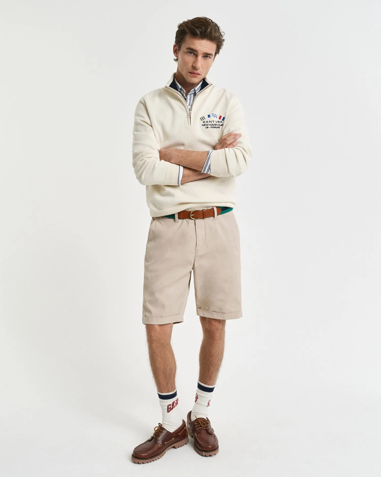 Regular fit solbleket chinoshorts