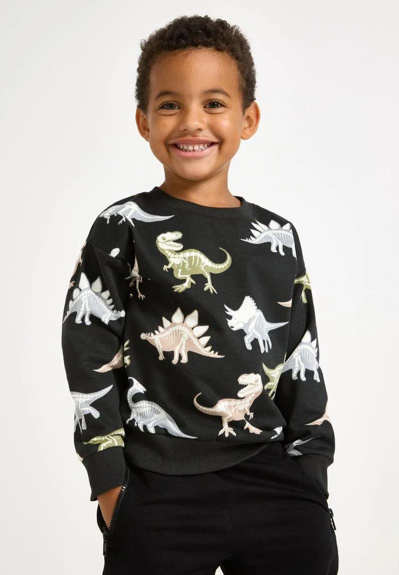 DINO GLOW IN THE DARK - Sweatshirt - black