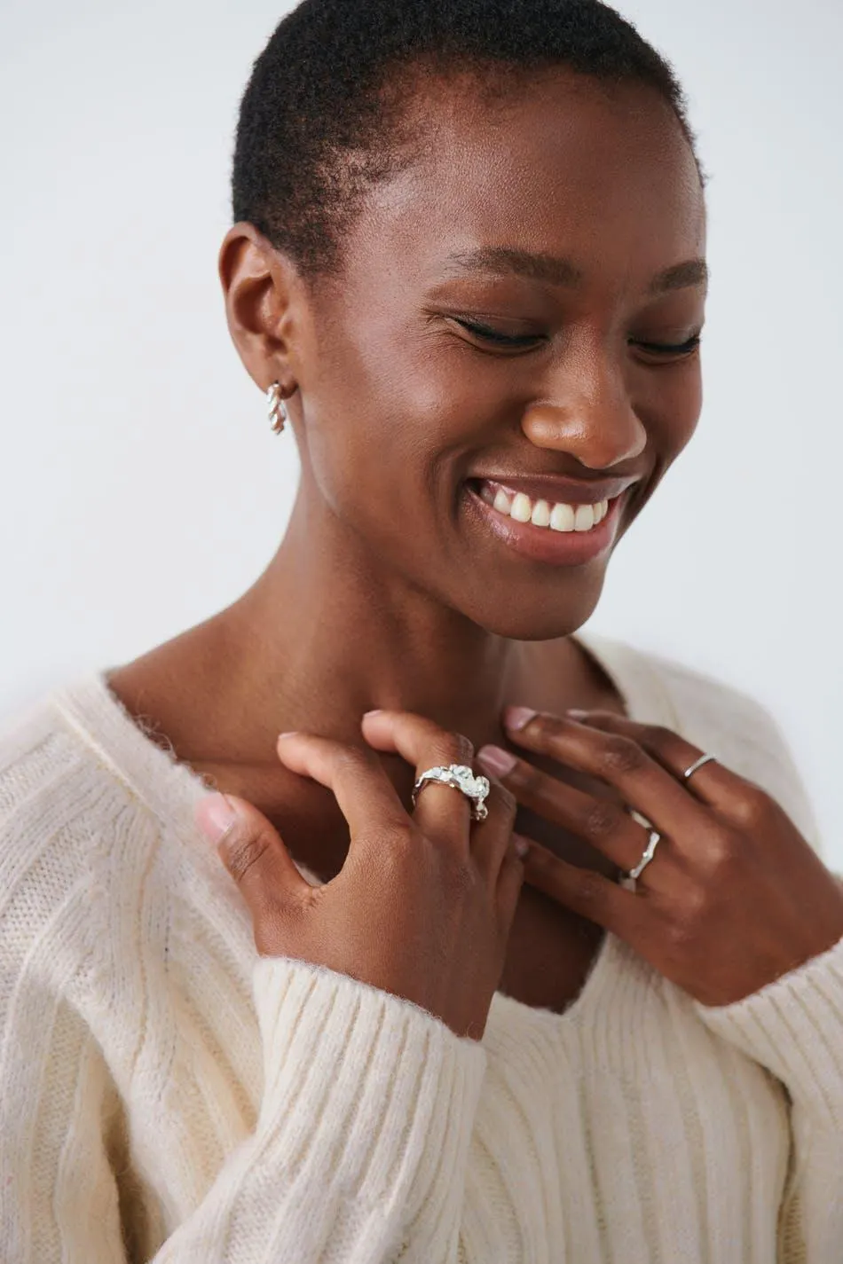 V-neck knitted sweater