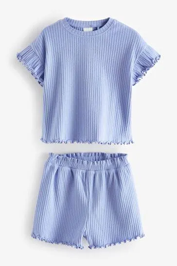 Rib Short Sleeve T-Shirt And Shorts Set (3mths-7yrs)