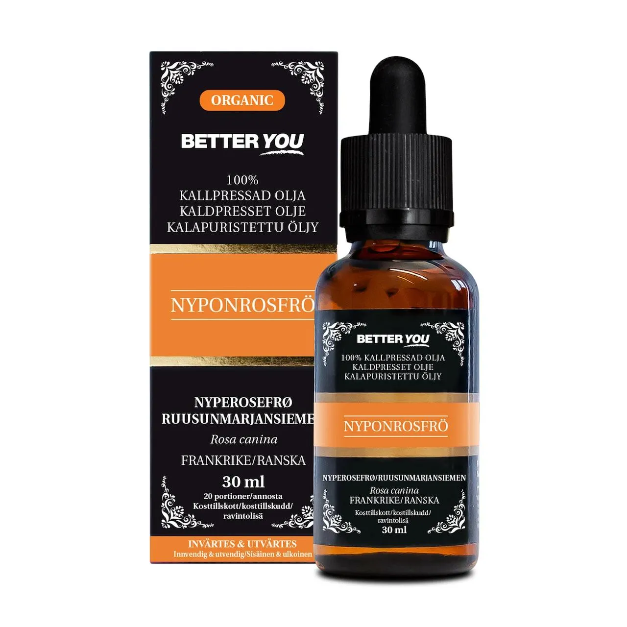 Better You Nyperosefrøolje Øko Kaldpresset 30 ml