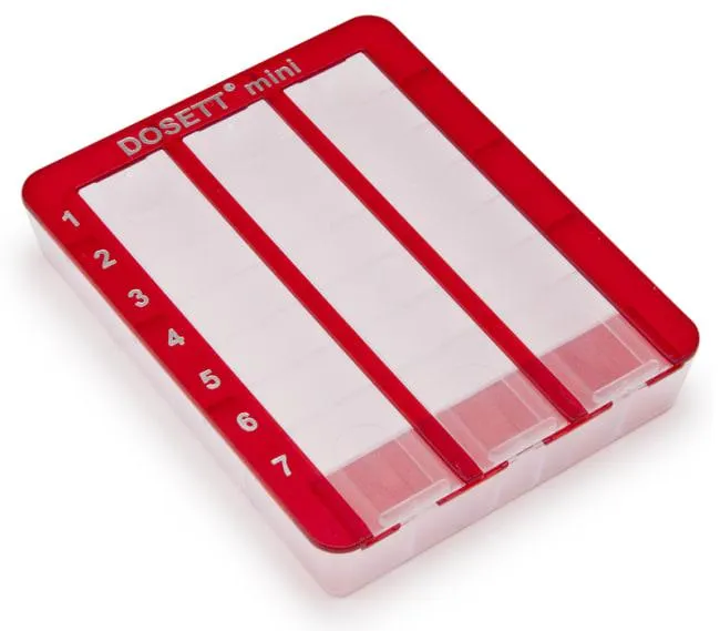 Dosett uke Mini Rød, lommeformat