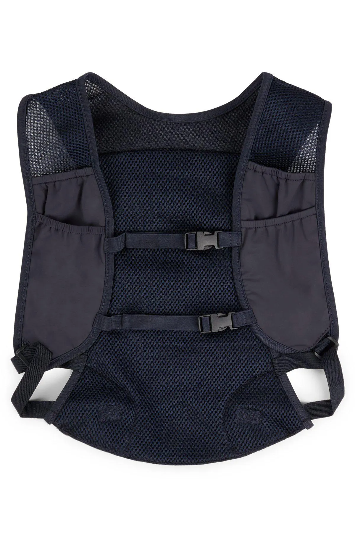 Running vest with adjustable straps and zipped pocket