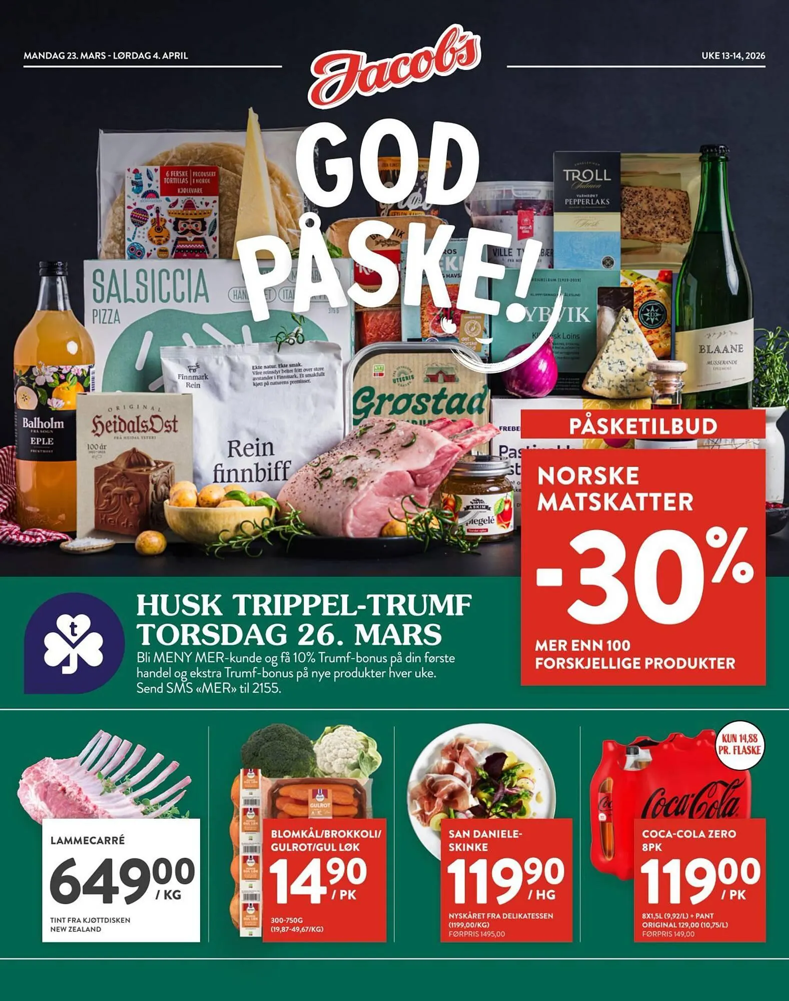 Jacobs kundeavis fra 23. mars til 4. april 2026 - kundeavisside 1